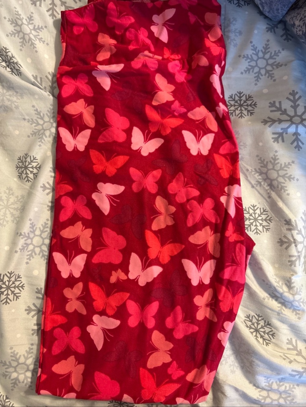 LuLaRoe Red Butterfly Tall & Curvy Leggings